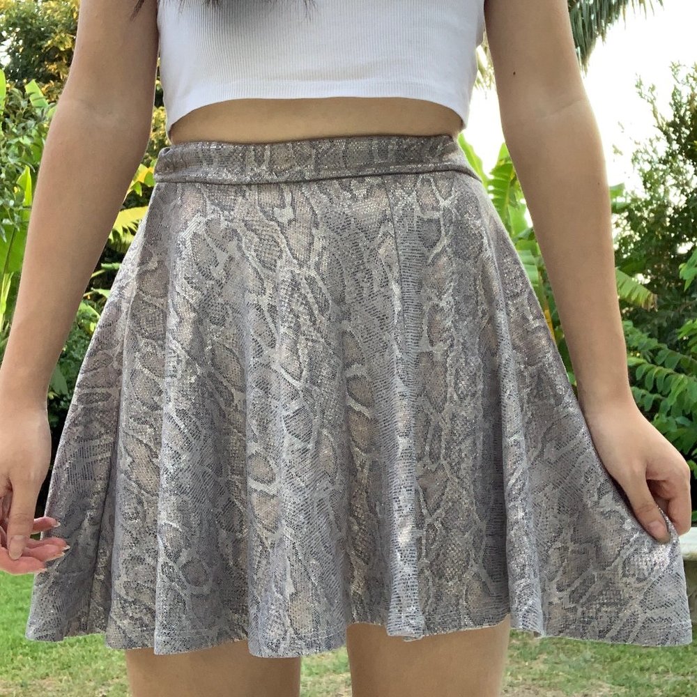 Vintage Cheetah Animal Print Metallic Skirt